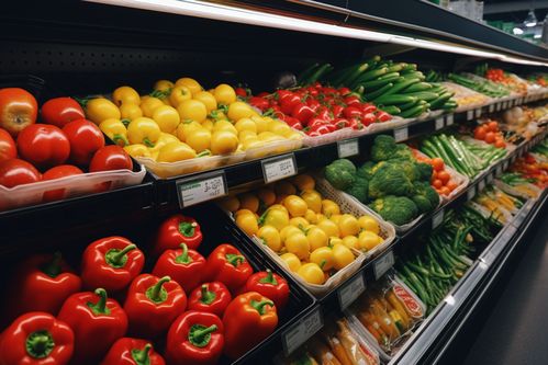 光影下的田园馈赠 农产品新鲜蔬菜货架摄影的艺术呈现